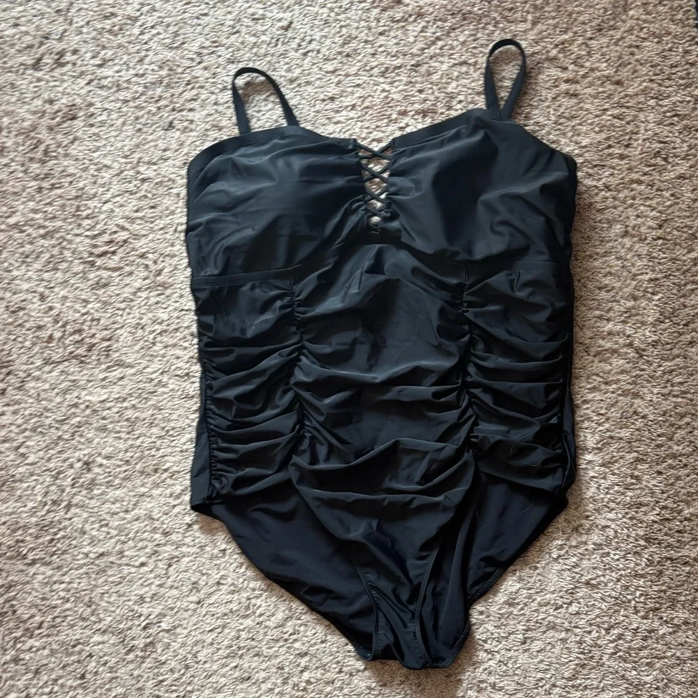 Torrid Plus Size OnePiece Black Swimsuit - Picture 3 of 4